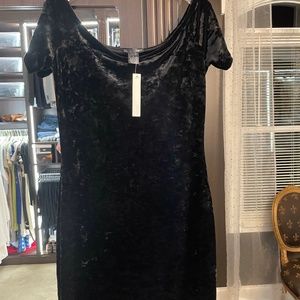 Aqua Crushed Velour Dress